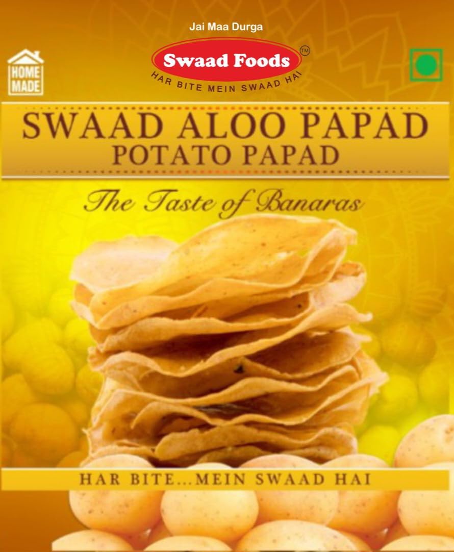 SWAAD FOODS - Swaad Aloo Papad - The Taste of Banaras - 400gm [ pack of 2 ] | 100% Natural | Homemade | Indian Snack | Har Bite Mein Swaad Hai (B08CCTJPMF) Amazon Price History, Amazon Price Tracker
