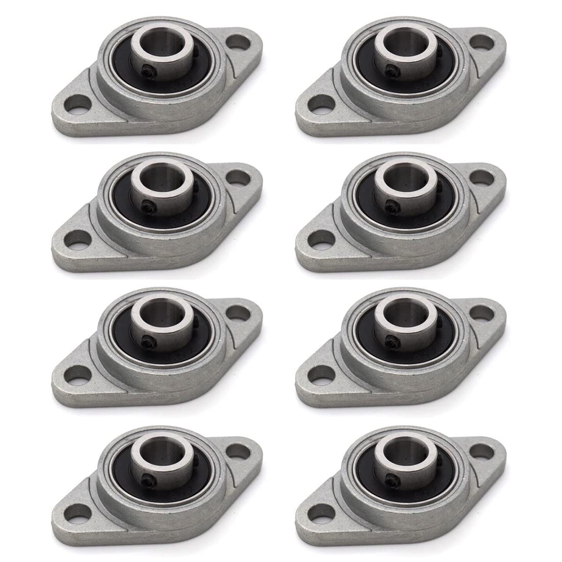 Ncheli Lot de 8 Paliers KFL08 8mm Alliage de Zinc Auto-alignant Étanche Bloc Roulement Losange pour Machines Imprimante 3D Convoyeur