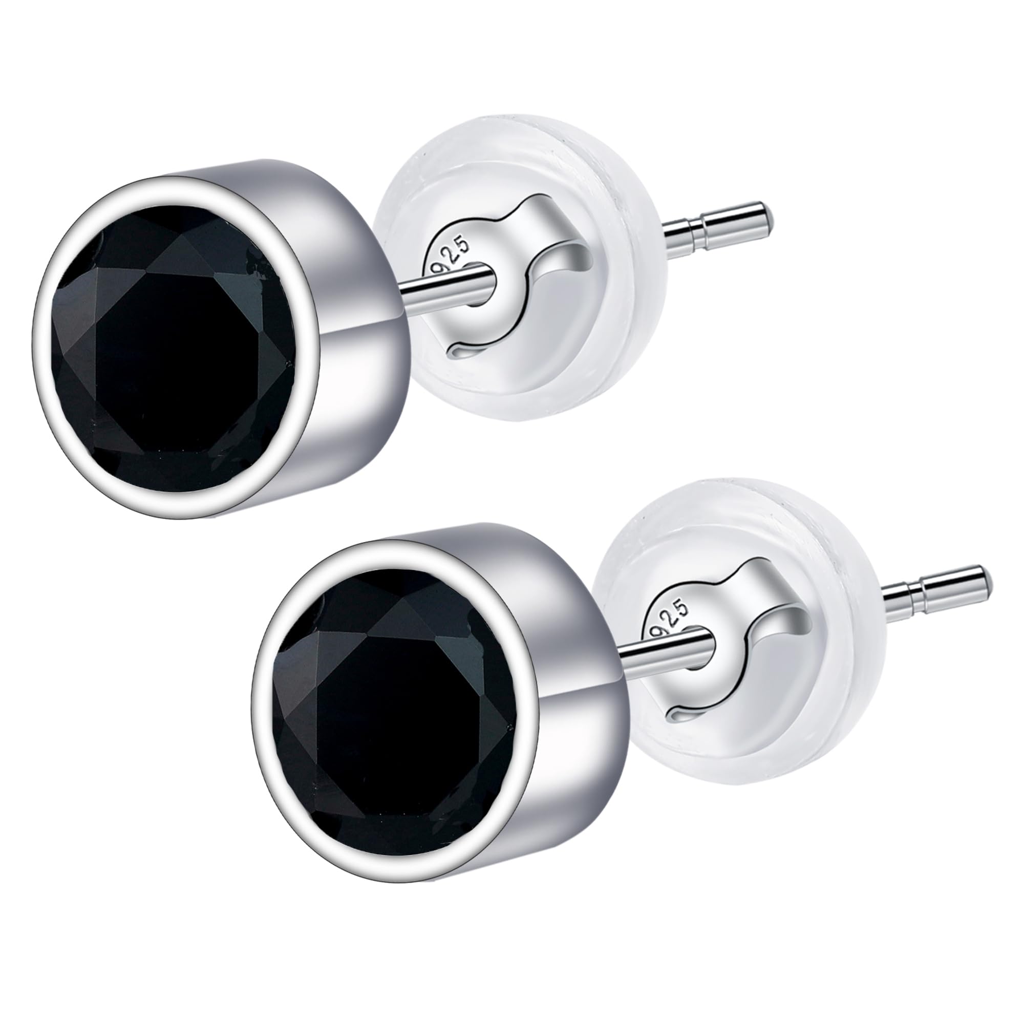 Hifeeled Pendientes Mujer Plata de Ley 925 Para Pendientes Negros Regalos Originales de Navidad Cumpleaños Para Mujeres