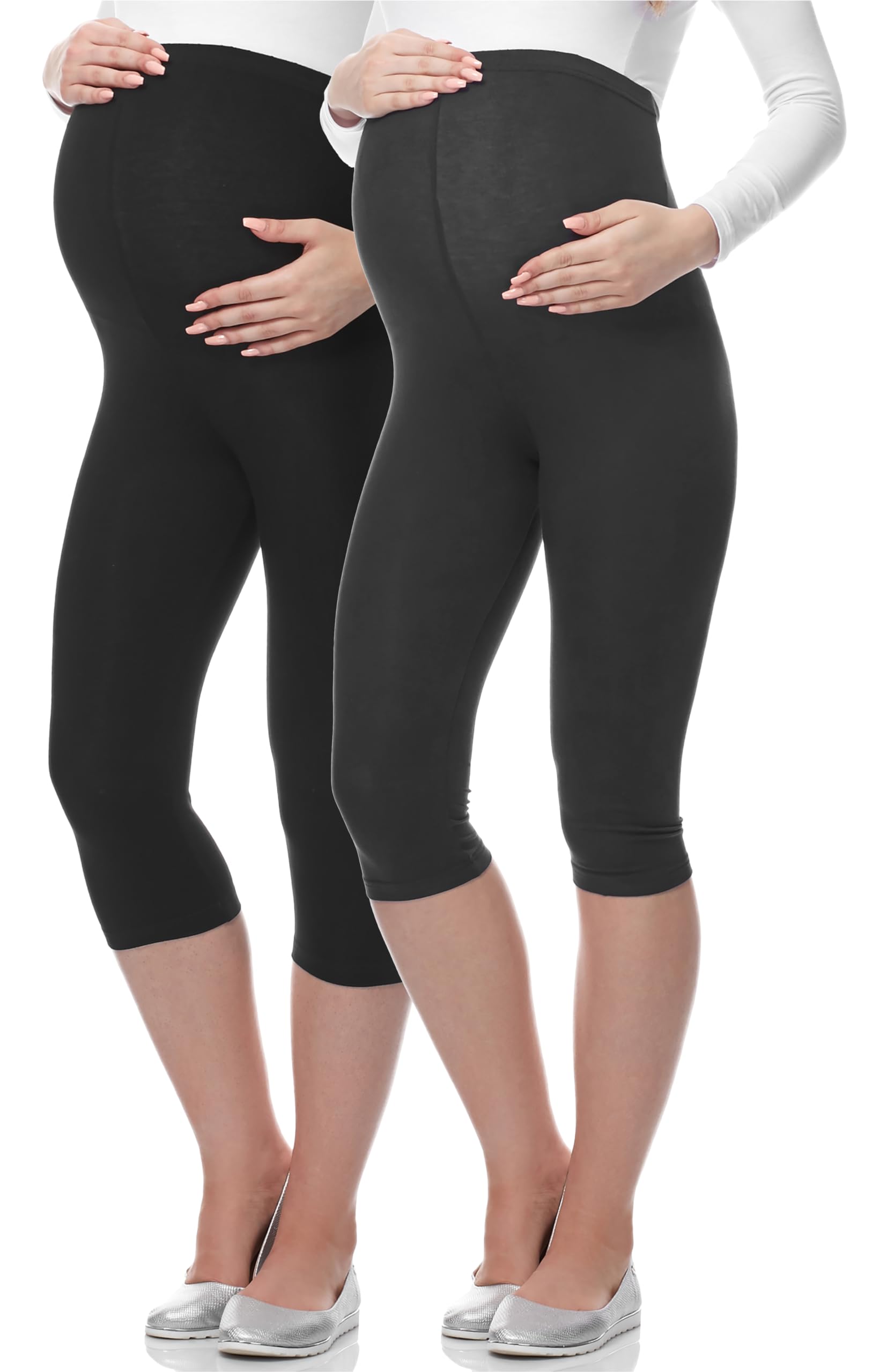 Be Mammy 3/4 Umstandsleggings aus Viskose BE-03 2er Pack