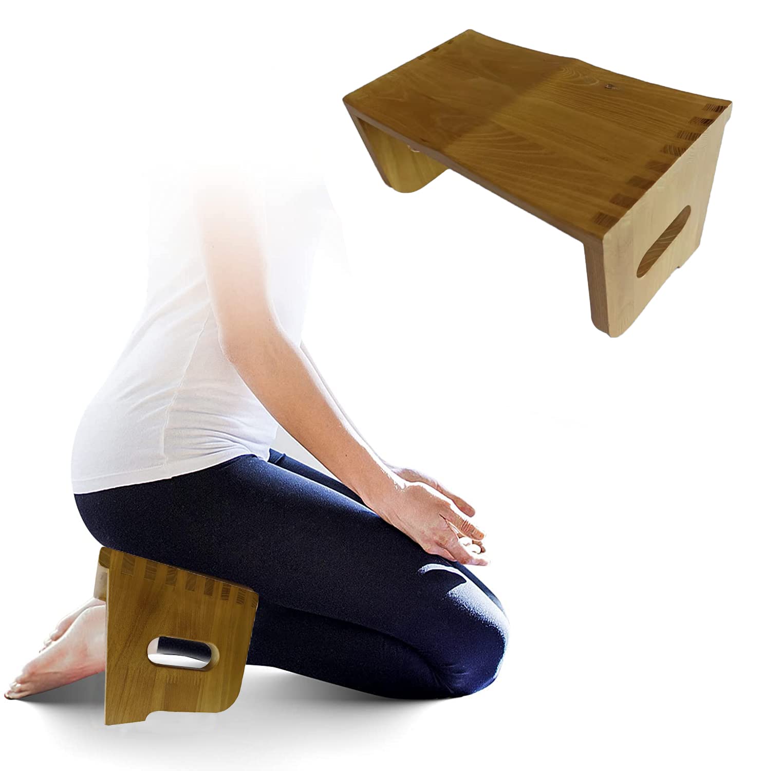 Buy Meditation Bench Kneeling Stool, Seiza Yoga Bench, Ergonomic Bamboo