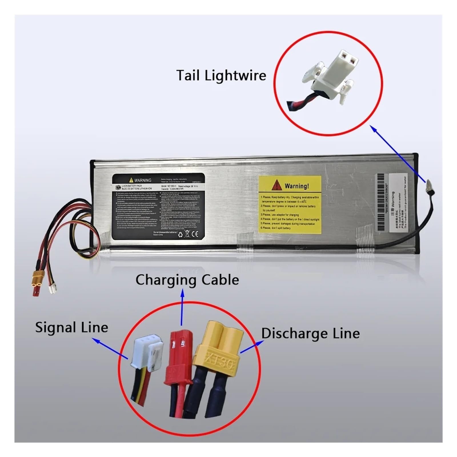 36V 12800mAh Lithium Battery?Compatible For Xiaomi Mijia M365 PRO/PRO 2 Electric Scooter Battery(Package A: Only line)