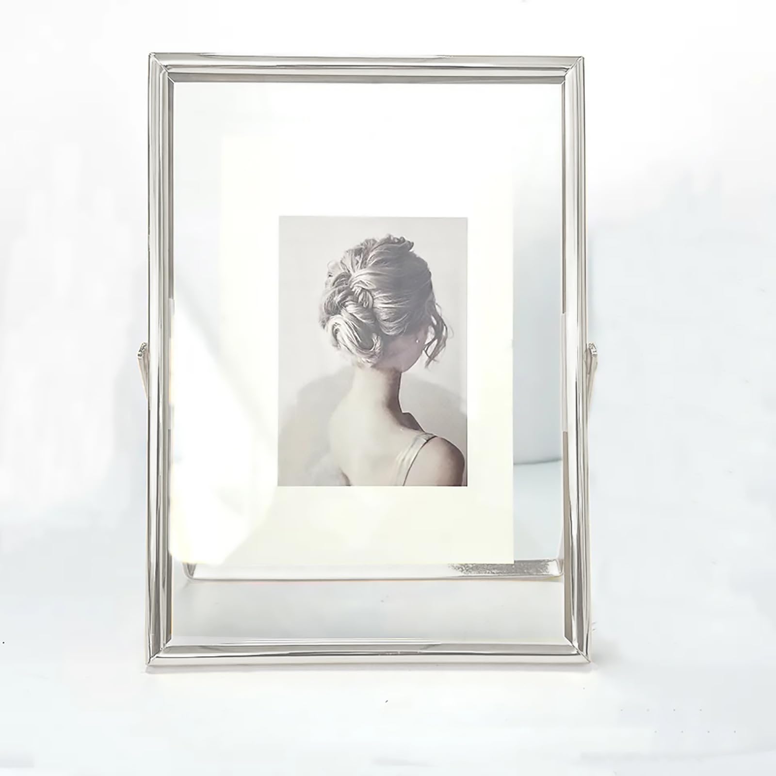 PengPey Frameless Photo Frame With Stand - Silver, 8x10 Inch, Acrylic, For Desk Or Shelf Display - View #9