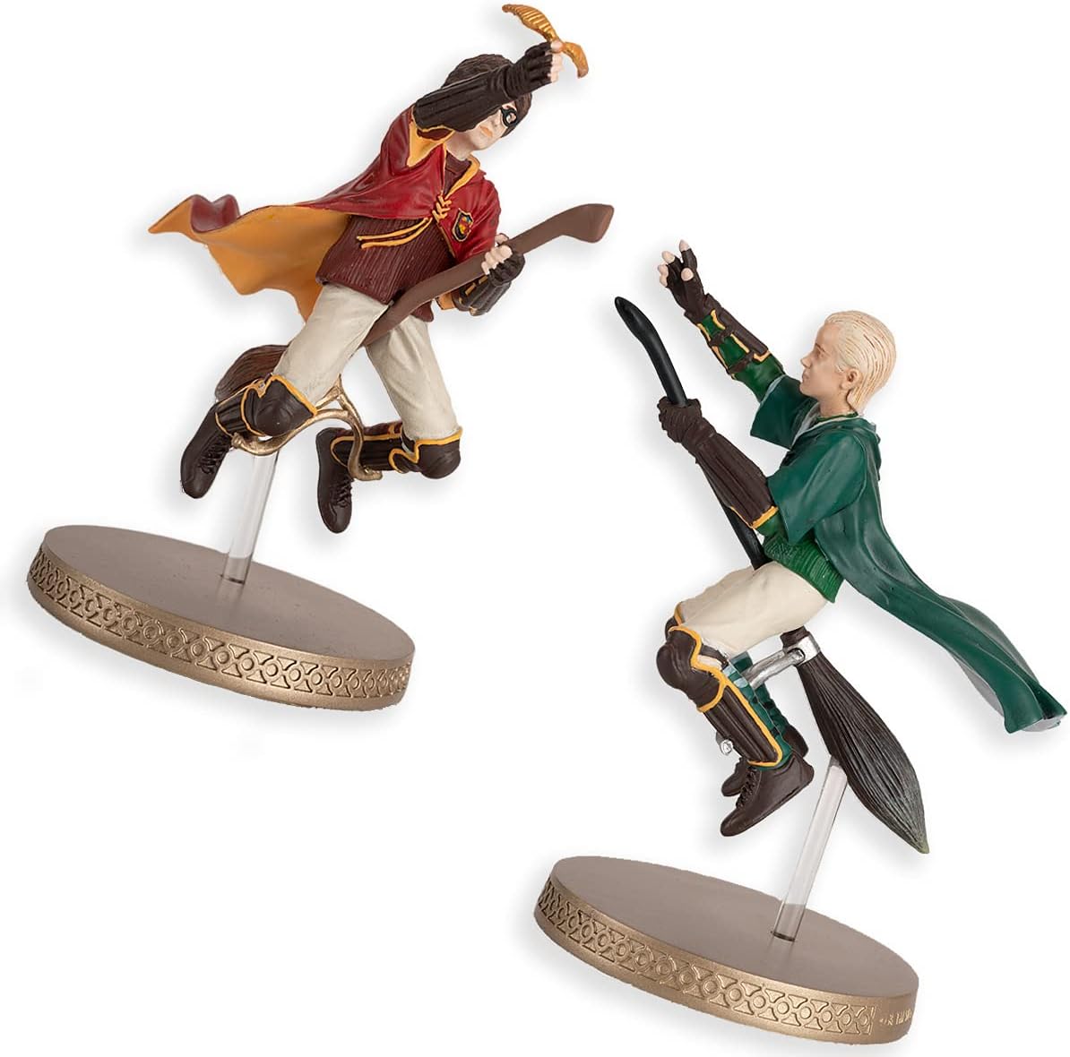 Eaglemoss Collections Wizarding World - Harry & Draco Quidditch Duo (Year 2) Figurines - Wizarding World Figurine Collection