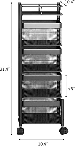 Miniatura 2 de Estante de cocina giratorio de múltiples capas, almacenamiento de cocina cuadrado de 4 capas, estante giratorio, estante organizador de cocina