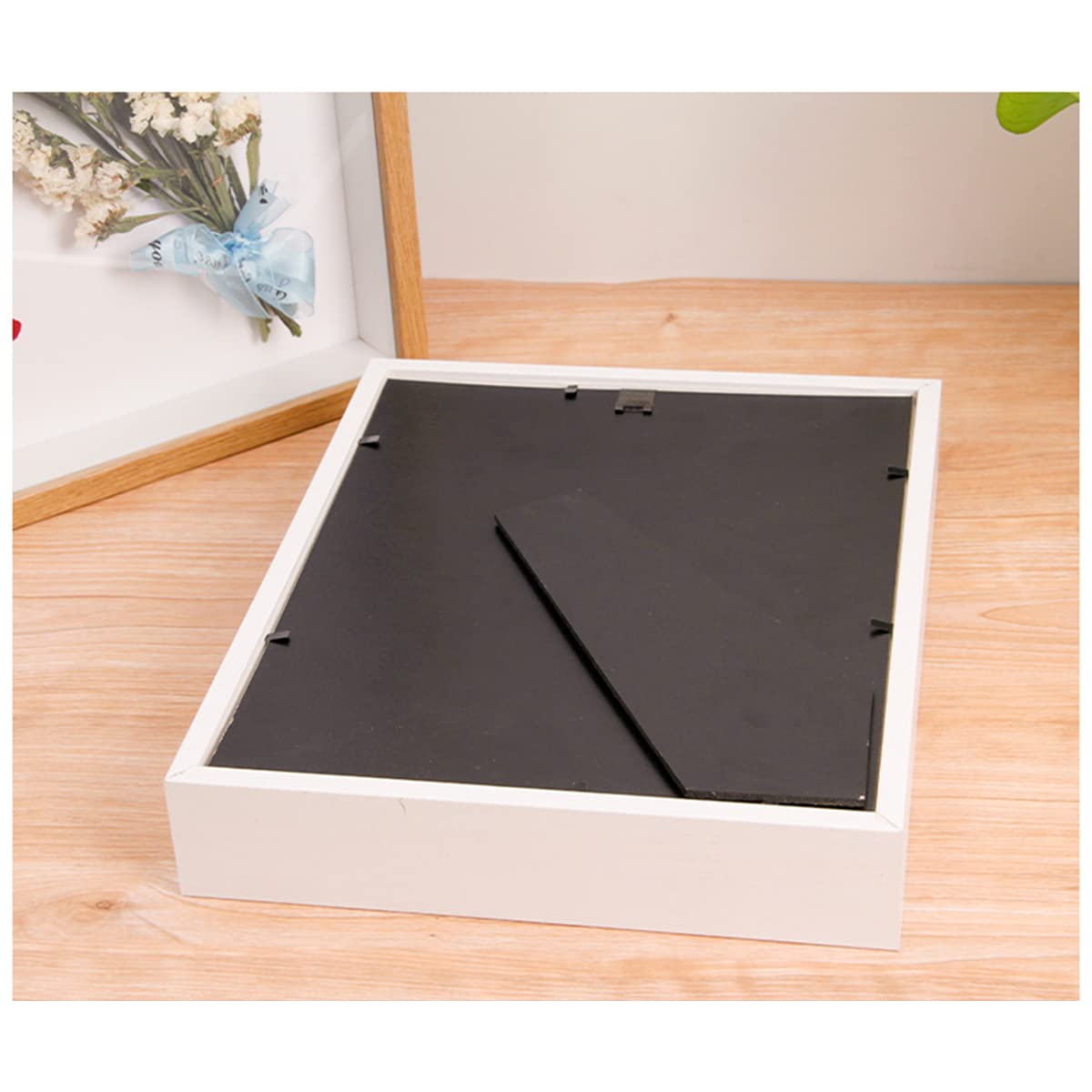 Stojąca Szafka Cieniowa Rzemiosła Drewniana Ramka Na Zdjęcia 15.2x20.3cm, Dekoracyjna Ramka 3D Na Suszone Próbki Kwiatów, Głębokość 3 Cm