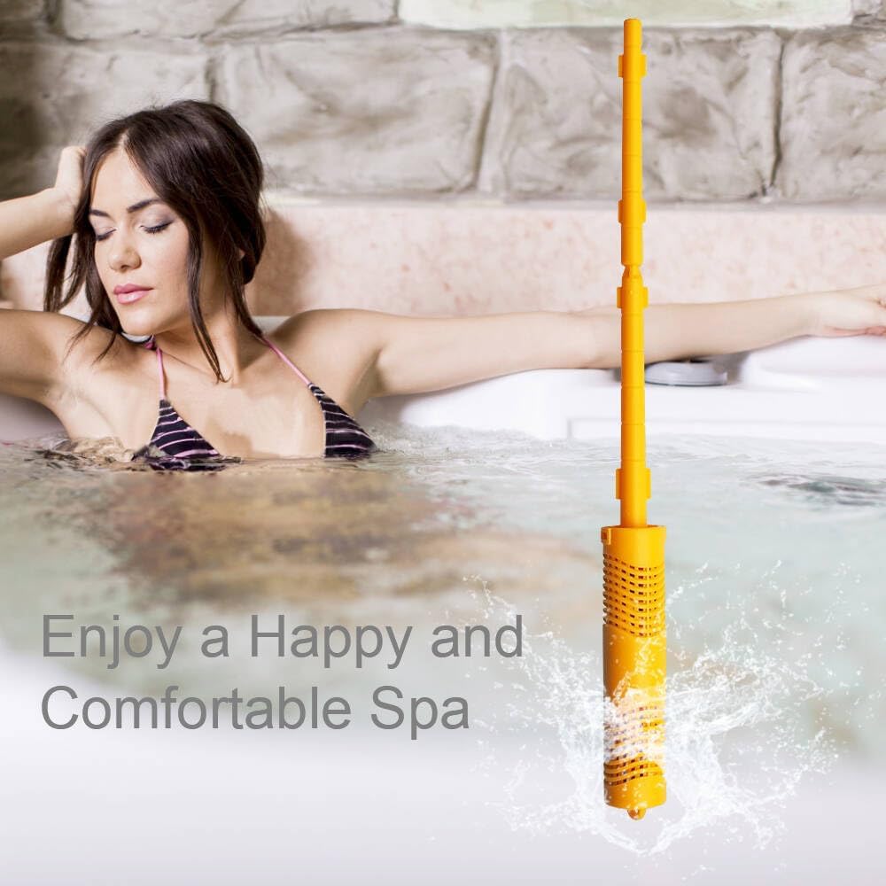 Spa in-Filter Mineral Sticks Parts for Hot Tub Filter Cartridge with 4 Months Lifetime Universal for Pool&Hot Tub to Keep Water Clear(Yellow,4PCS)