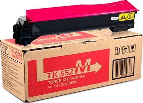 Kyocera Cartucho de tóner magenta modelo TK-552M 1T02HMBUS0 para uso con impresora láser a color Kyocera ECOSYS FS-C5200DN, rendimiento de hasta