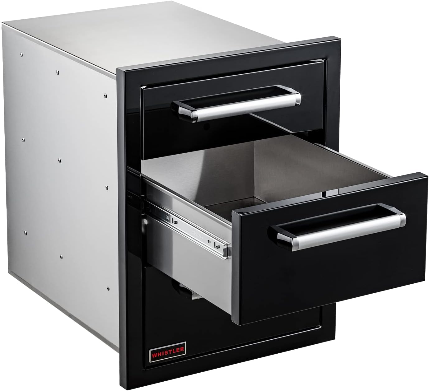 Whsitler Outdoor Kitchen Cabinet Triple Drawer - BBQ Island Drawers with Thickened Sliding Rail,16.5" W x 22" H x 22" D Outdoor Kitchen Drawer Glossy Black