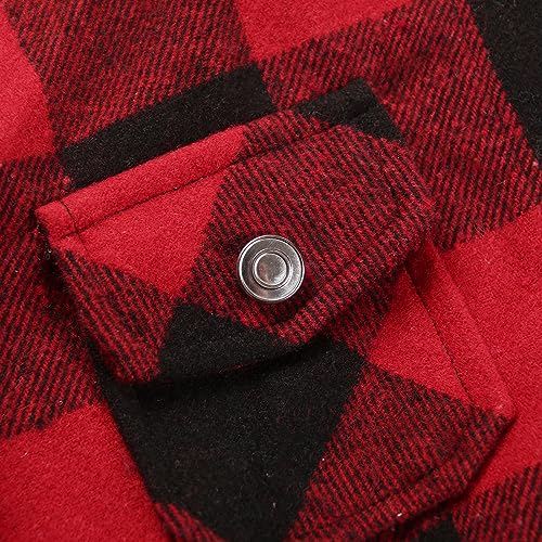 Image of Girls Flannel Plaid Shacket Button Down Long Sleeve Casual Shirt Shackets Fall Jacket Clothes