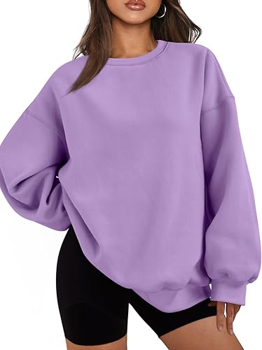 EFAN - Sudaderas extragrandes para mujer, de vellón con capucha y cuello redondo, suéteres informales y cómodos, ropa de moda para otoño