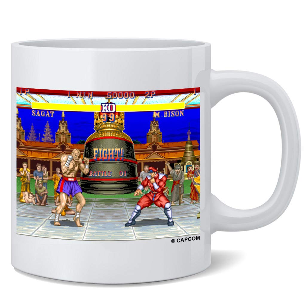 Poster Foundry Street Fighter 2 Sagat vs M Bison Classic Retro 90s Arcade Video Game Gaming Gamer Merchandise Collectibles Merch Accessories Ceramic Coffee Mug Tea Cup Fun Novelty Gift 12 oz