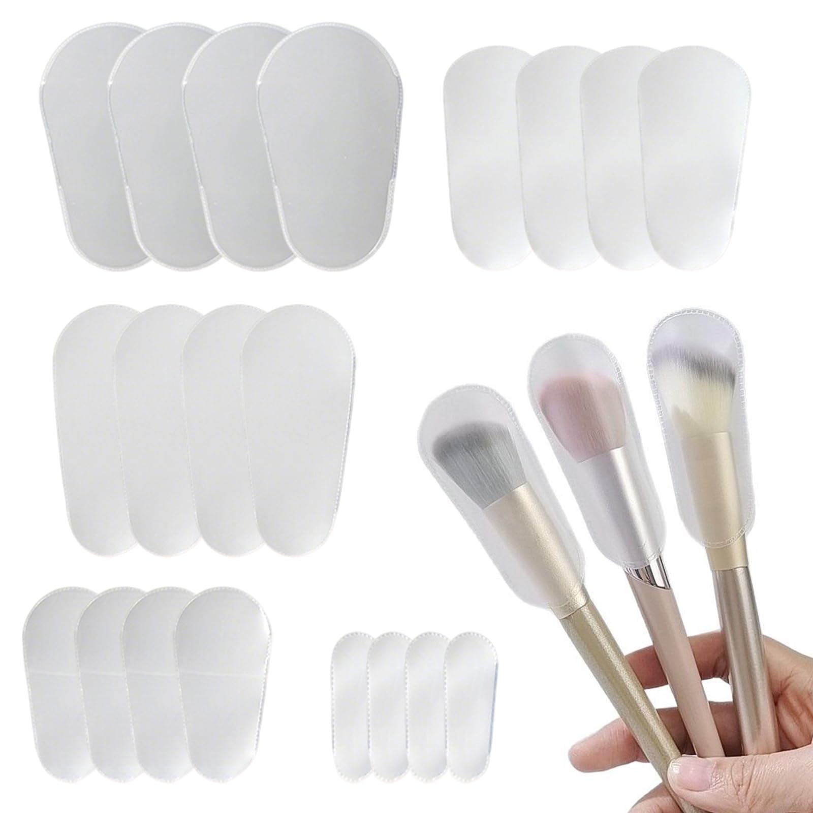 20 Piece Makeup Brush Covers, CYHYII Dustproof Cosmetic Brush Protectors for Travel & Storage, Lightweight and Durable Plastic Brush Guards (Multiple