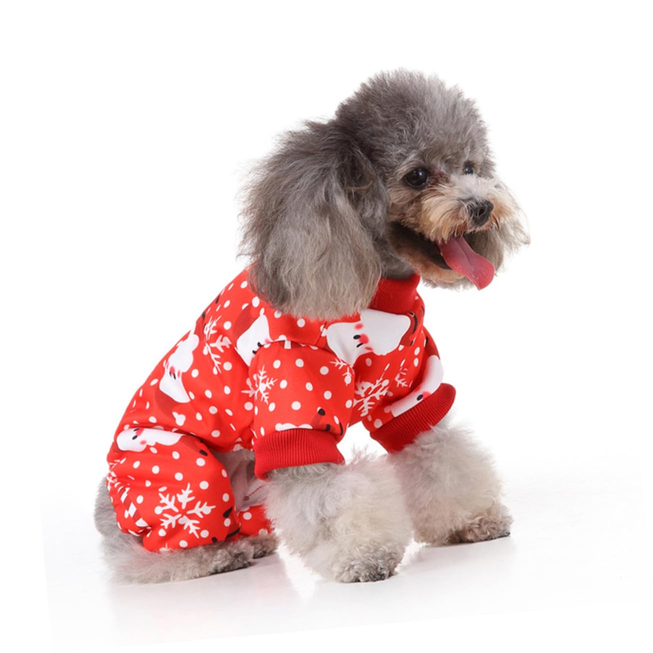HMJGDHX 2 Pezzi Vestito Natalizio per Cani Tuta Invernale per Animali Domestici Design Confortevole Vestiti per Animali Domestici Rossi per la Stagione Fredda
