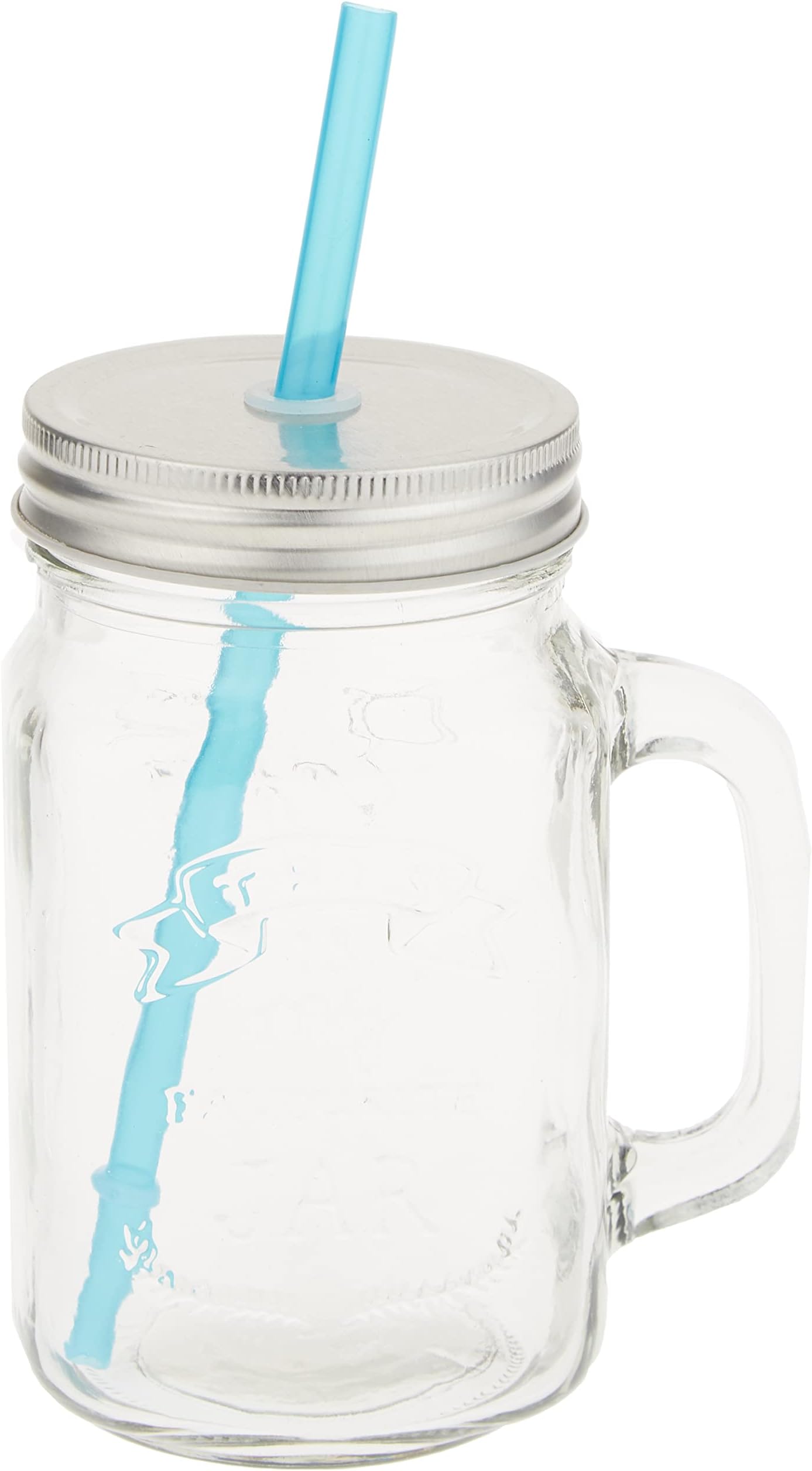 HEMA Mason Jar with Straw, 450 ml Capacity, Clear