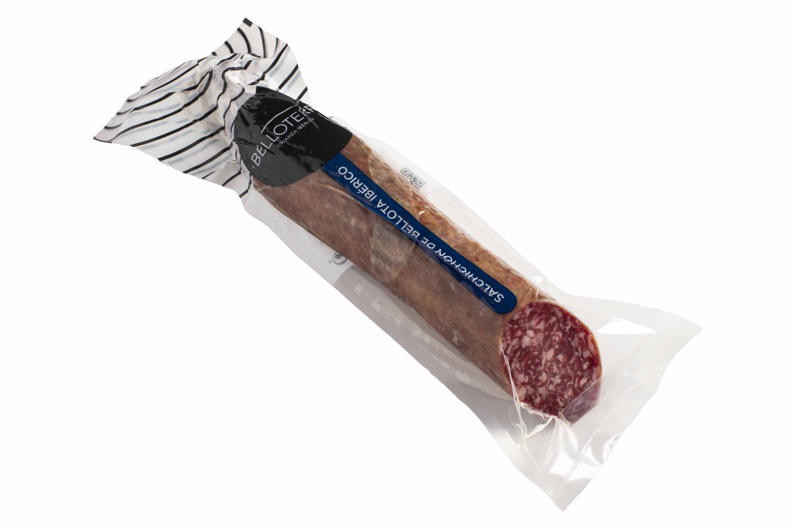 BELLOTERRA | Confezione da 5 Buste Salchichón di Ghianda Iberico Affettato | 5 x 80 gr | Busta in Atmosfera Protettiva | Stagionatura Artigianale 4-5 Mesi | Razza Iberica | Salume Gourmet Tradizionale