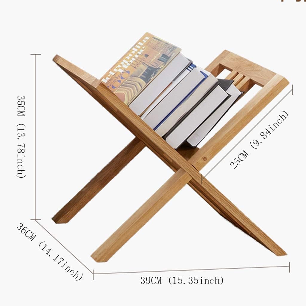 Small Rack Information Shelf Table Newspaper Newspaper Storage Rack Office Data Rack Home Floor Ornaments (Color : Wood Color Size : 39 36 35CM)
