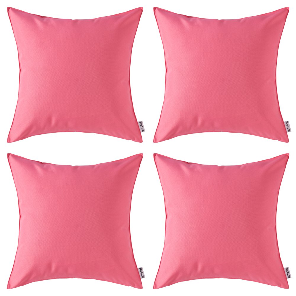 MIULEE Pack of 4 Decorative Outdoor Waterproof Summer Spring Valentine Pillow Covers Square Garden Cushion Cases PU Coating Throw Pillow Cover Shell