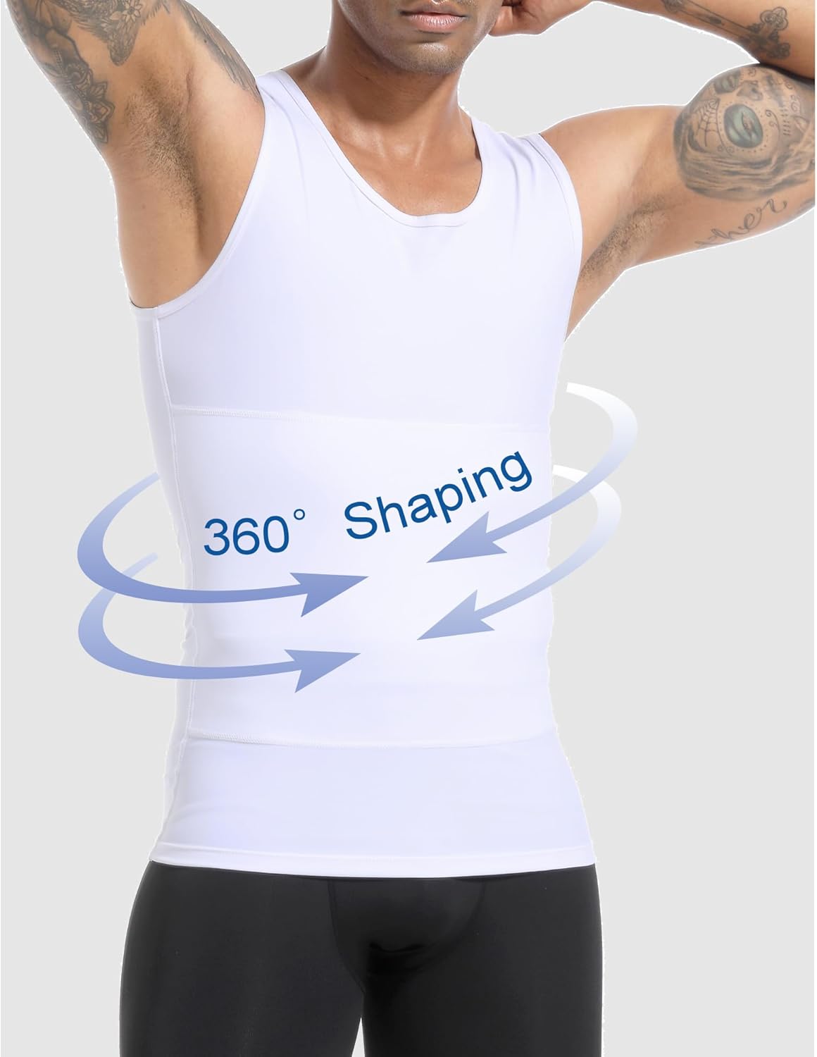 Mens Slimming Body Shaper Vest, Gynecomastia Compression Shirt Shapewear, Abs Abdomen Undershirts, Tummy Control Tank Top - Image 4