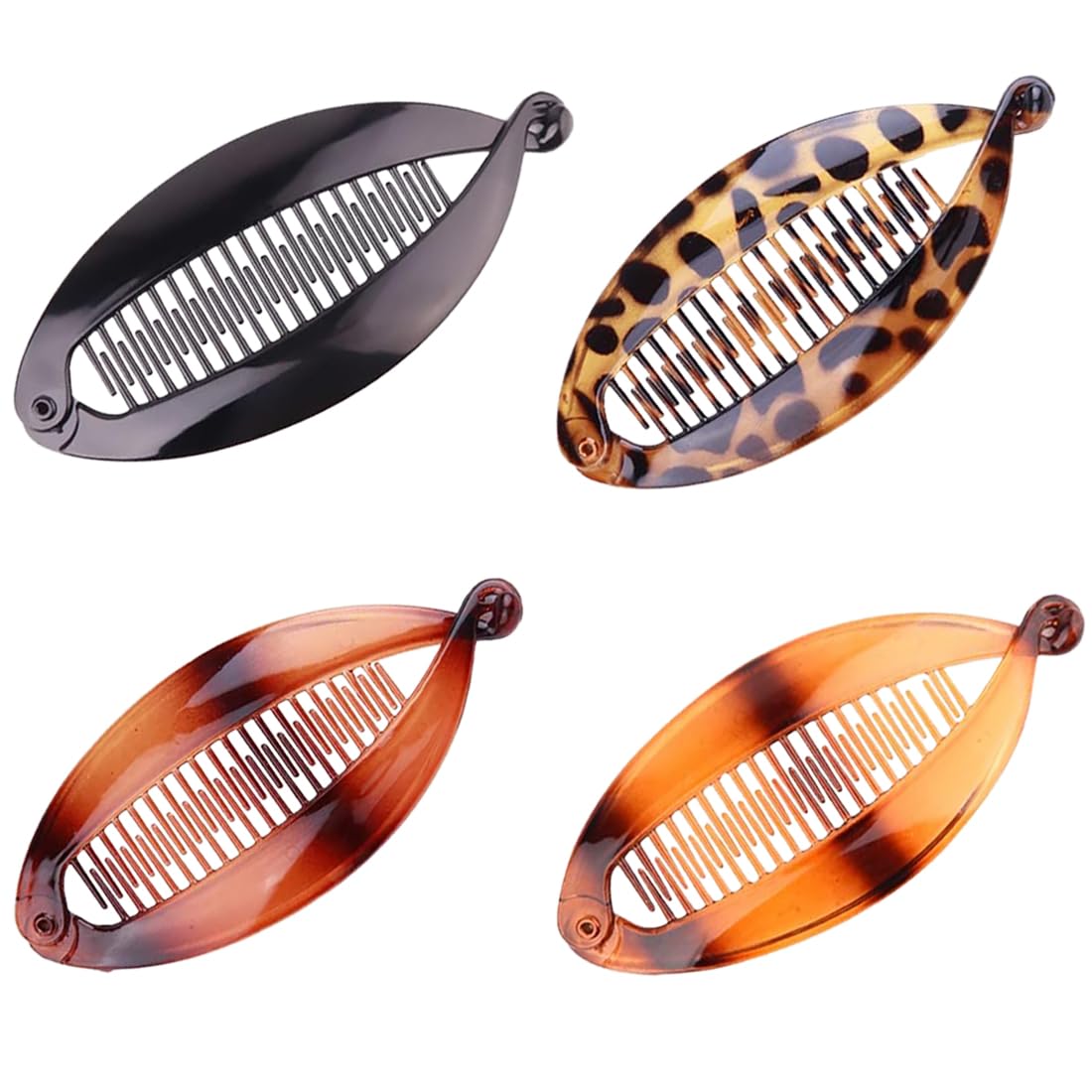TPZORJX 6 Stück Banana Clips - Haarklammern Mit Fischdesign In Bunten Farben, Für Lange Haare, Damen & Mädchen