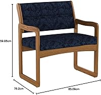 Vista 33 de Wooden Mallet Valley Bariatric Guest, Silla base de trineo, roble mediano