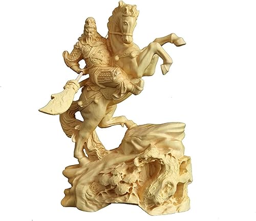 Estatua de Guan Gong de madera tallada a mano, escultura de Feng Shui Dios de la riqueza Guan Yu para decoración del hogar y la oficina