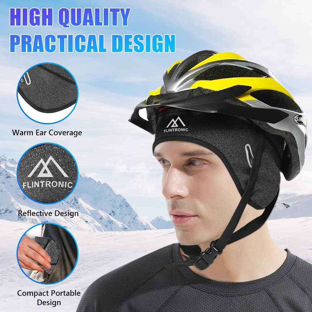 Flintronic Berretto Sottocasco Invernale da Ciclismo, Cappello da Bici Unisex per Uomo e Donna, per Sci, Corsa e Pattinaggio
