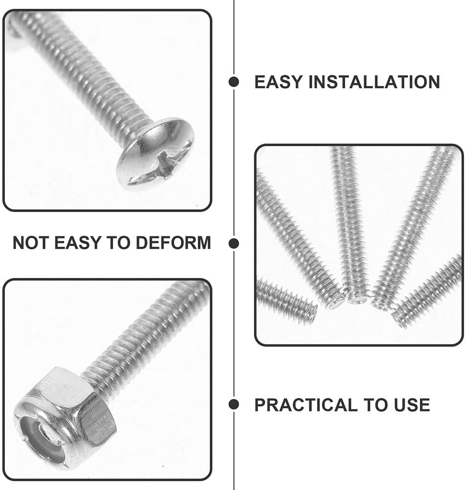 Abaodam Foosball Table Fixation Screws and Nuts 50Pcs Metal Hardware Fasteners for Secure Foosball Player Assembly and Stable Game Table Performance