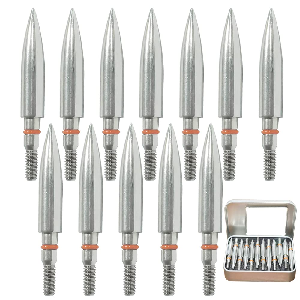 100/125/150/200/300 Grains Archery Field Points Practice Field Tips, Archery Target Practice Hunting Arrow Tip for Recurve, Compound Bow Crossbow, Stainless Steel Screw in Broadheads