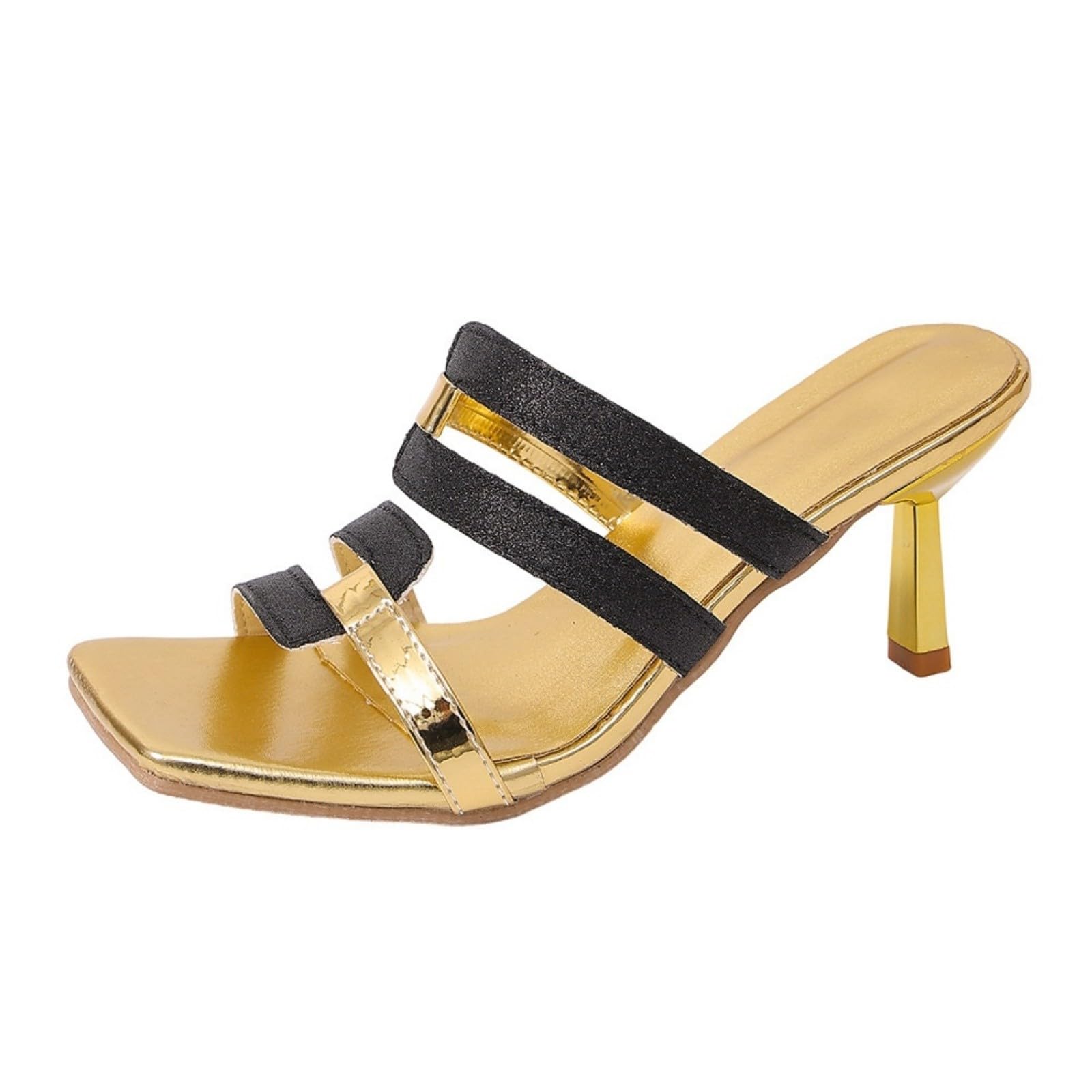 Scarpe Aperte Donna Pianta Larga Sandali Estivi Sandali taglie forti europei e americani per commercio estero primavera ed estate con bordo colorato Gioiello Bassi Sandalo con Tacco Donna