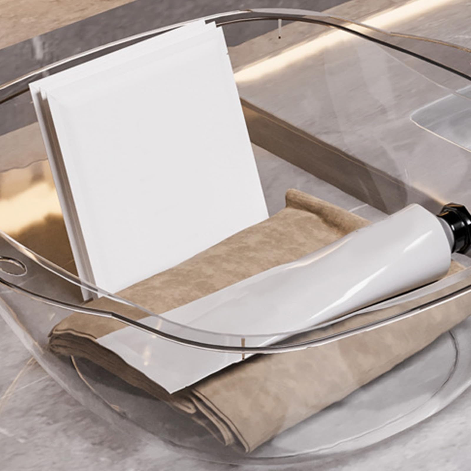 Plastic Transparent Wash Basin, Multifunctional Washing Basin for Facial, Dish Washing Basin (M)