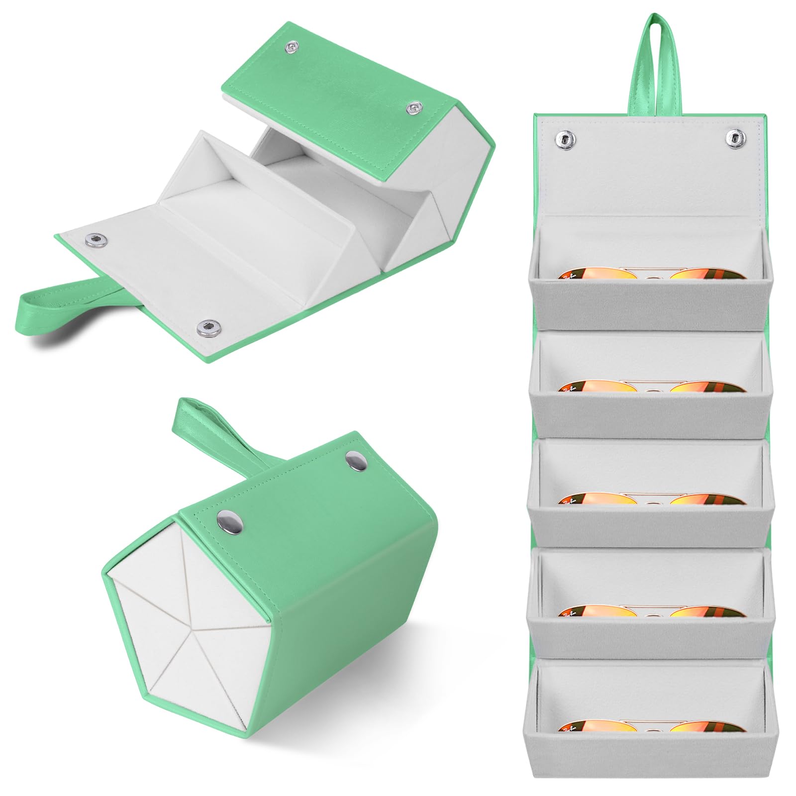 Ticacos Travel Sunglasses Organizer, Sunglasses Travel Case for Multiple Pairs, Multiple Glasses Travel Case for Women, Men