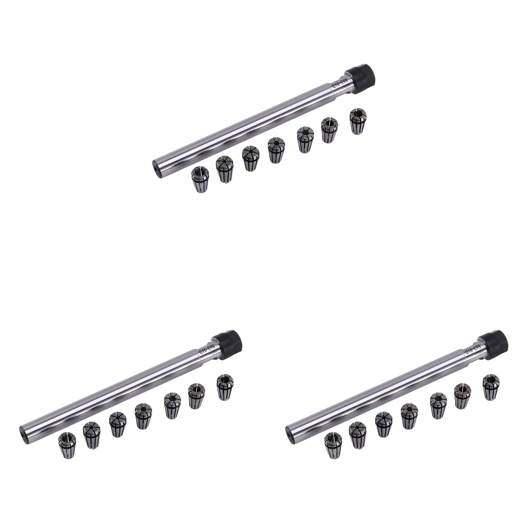 C10 Er8A 100L Collet Chuck Holder + 21Pcs Er8 Spring Collet Set