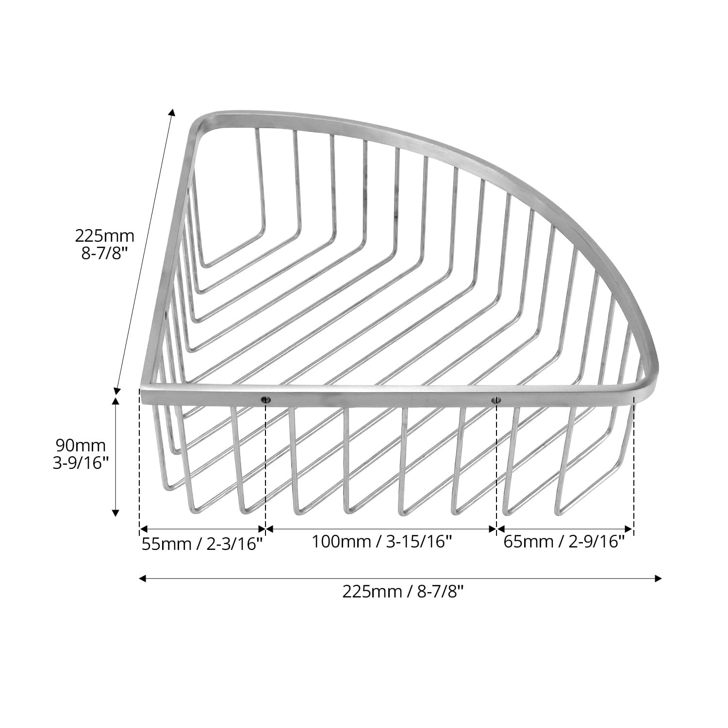 QWORK® Mensola Doccia Angolare Acciaio Inossidabile 304, 22.5 x 22.5 x 8.5 cm Mensola per Doccia, per Cucina Bagno