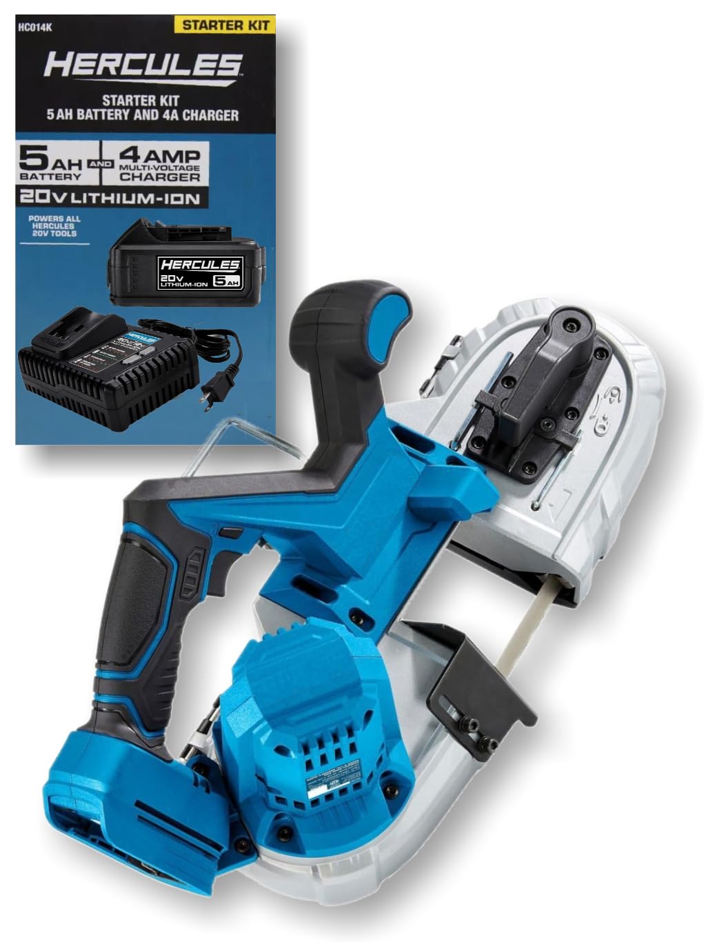 NEW! 20V Variable-Speed Compact Band Saw Kit that Works with Hercules 20 Volt Battery (5 Ah Battery and Charger Included)