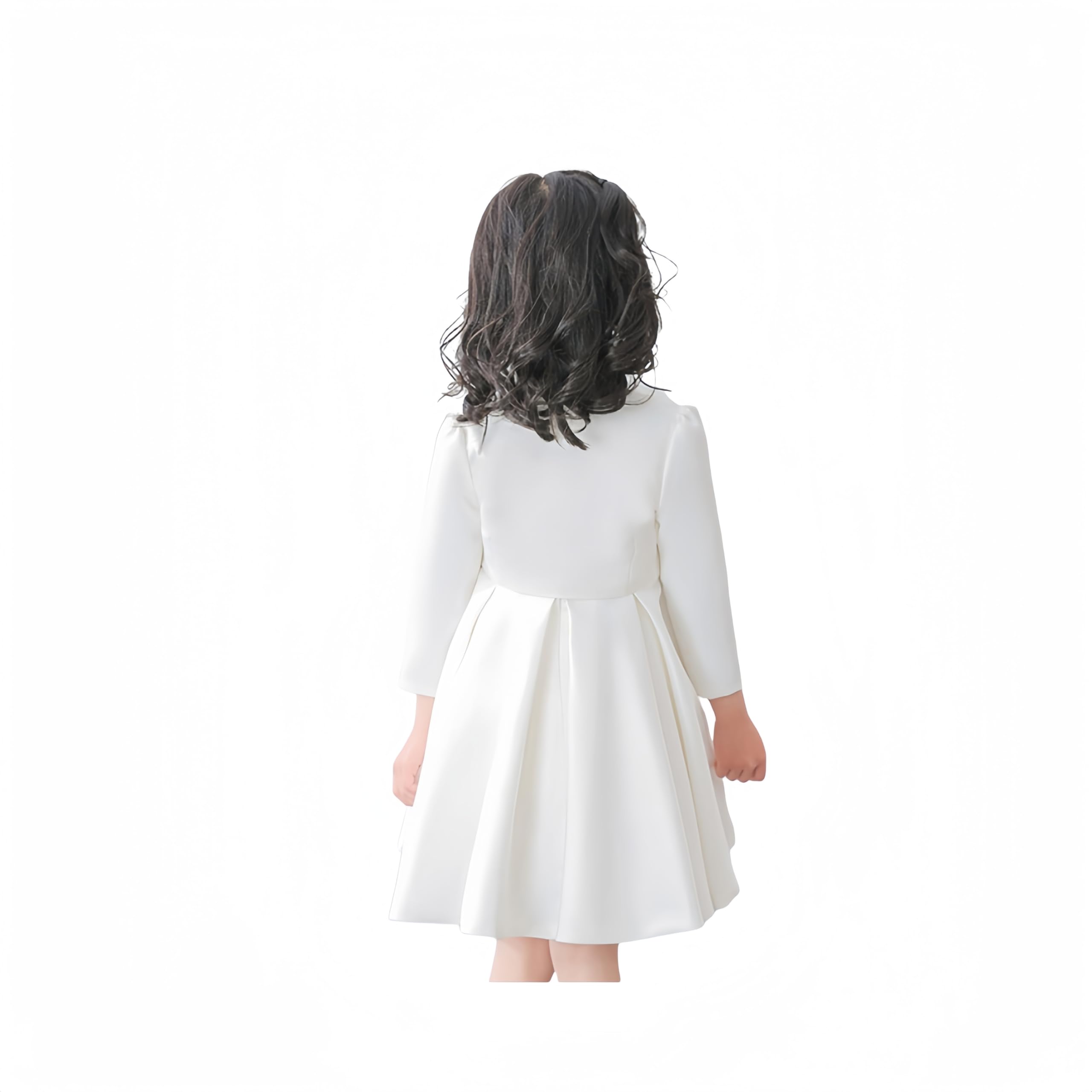 Proumhang Dziewczęcy Kardigan z długim Rękawem,Bolero Shrug Cardigan Jacket Cover Up,3D Flower Satin Open Front Shawl,Dziewczęca Chusta ślubna dla Druhny Na Urodziny Księżniczki