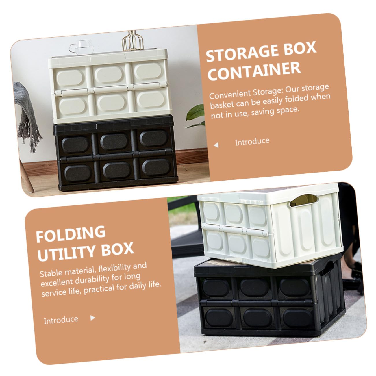 SHINEOFI Faltbare Aufbewahrungsbox mit Deckel Klein Kunststoff Organizer für Kleidung Bettwäsche Schlafzimmer Aufbewahrungskorb Robust und Platzsparend