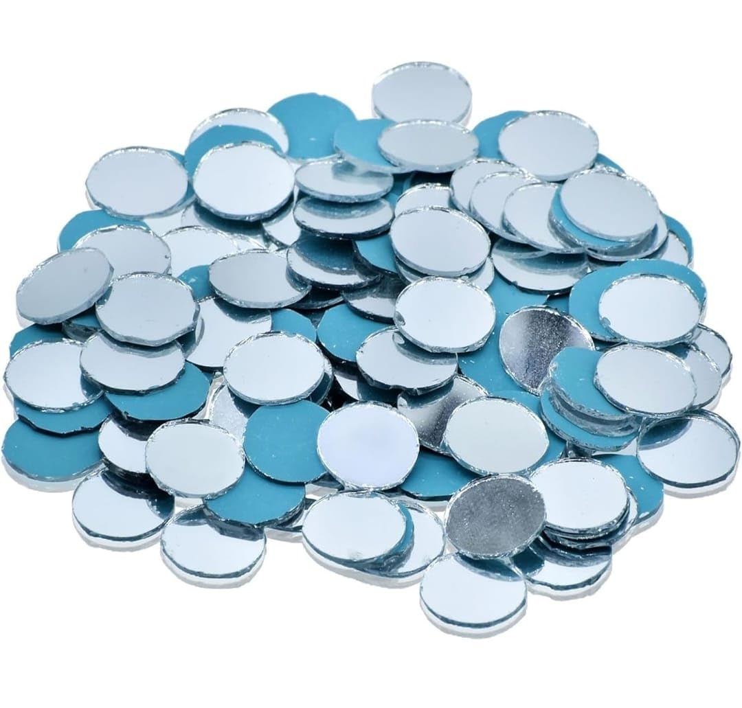 ( 100 PCS Round Shape Mirror for Craft Making,Round Mirror,Other Craft Work, Project Round Mirror,Mini Round Shape Mirror (A257)-image-8