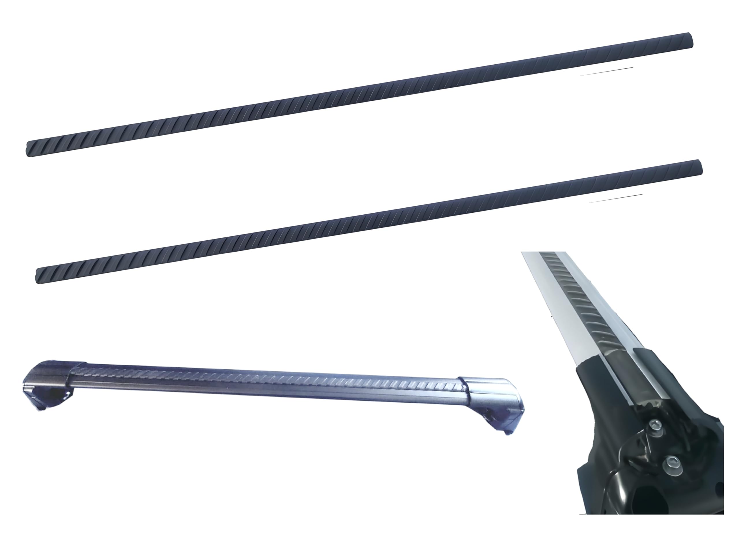 Photo 1 of ROKIOTOEX Roof Rack Crossbars Noise Reduction Rubber Strips - Only Fits T-Slot top Width 10~11 mm - 2 Black Striped Strips |107cm or 42" Length - Cross Bar Wind-Noise Reduction Sealing Replacement