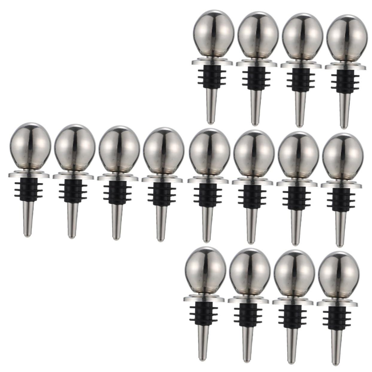 TOPBATHY 16 Piezas Tapón De Vino De Acero Inoxidable Tapa De Botella Tapones De Botella Tapón De Botella De Aceite Tapones De Vacío Ahorradores De Vino Tapón De Sellado Tapon De Vino Silver