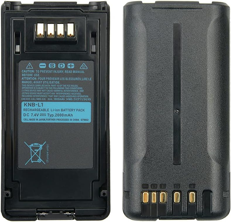 2 Pack Kenwood KNB-L1 Two-Way Radio Battery Replacement Li-ion Battery for Kenwood NX-5000 NX-5200 NX-5300 NX-5400 Series VP6230 VP6430 TK-5230 TK-5430 Radios