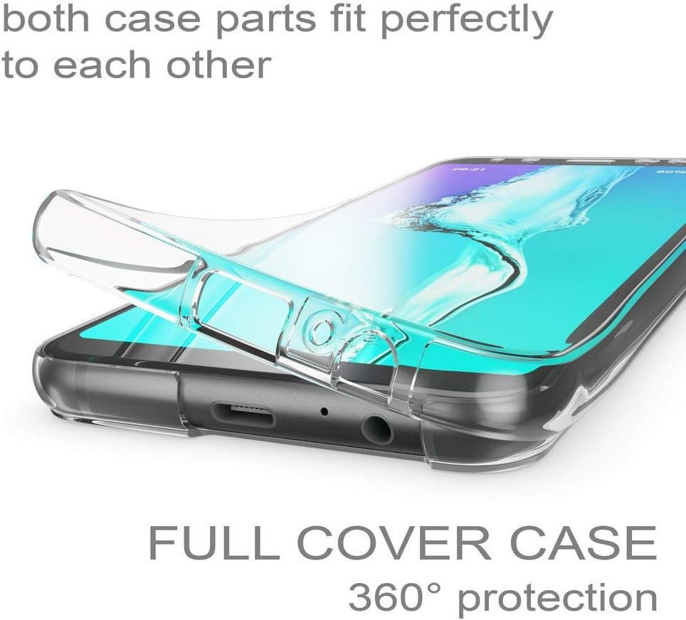 NALIA 360 Degree Case Compatible with Samsung Galaxy S9, Protective Silicone Full Cover Front & Back Mobile Phone Bumper with Screen Protector, Ultra Thin Shockproof Complete Coverage - Transparent