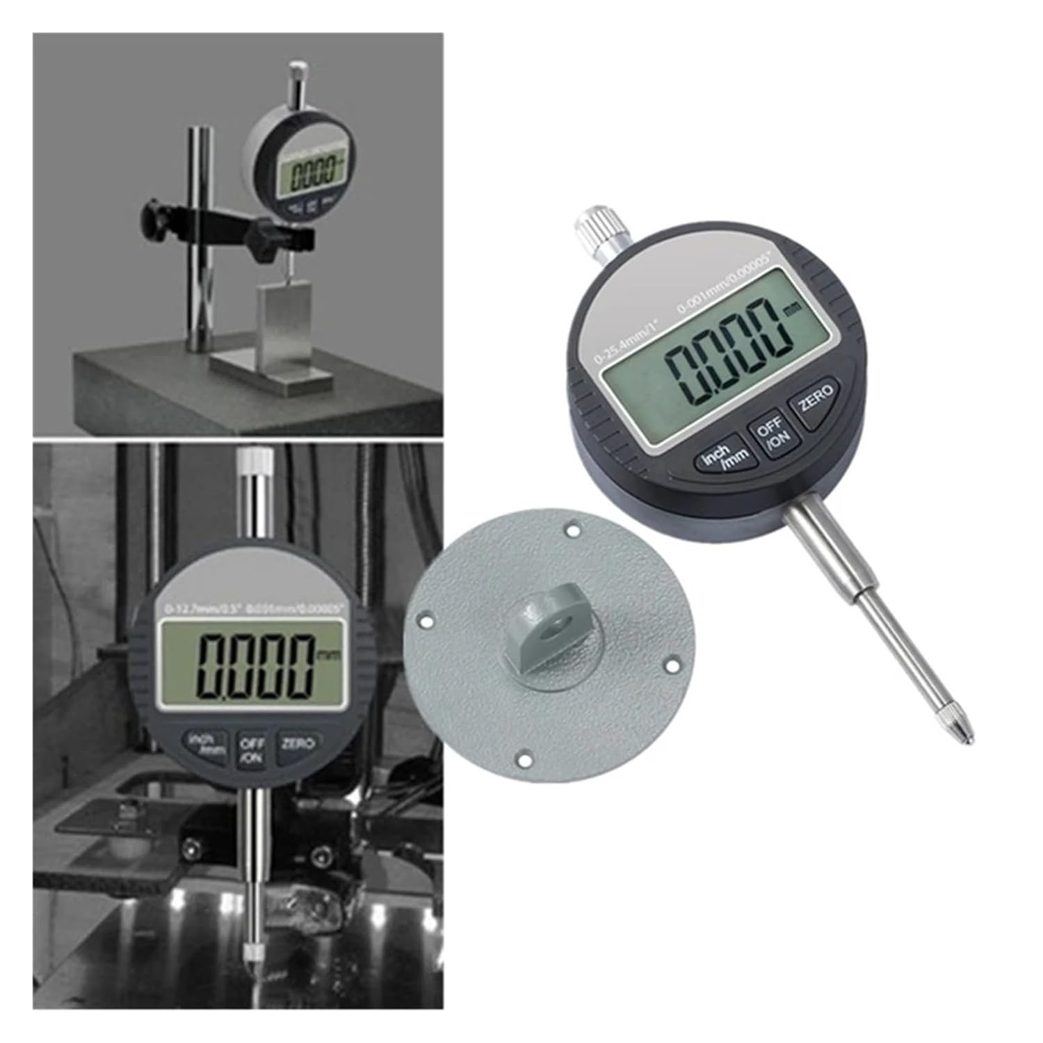 0.001mm Micrometer 0.00005 inch Digital Micrometer 0.001mm 0-12.7mm/1 inch Test Indicator Indicator(ZH19-X187+pc 8mm)