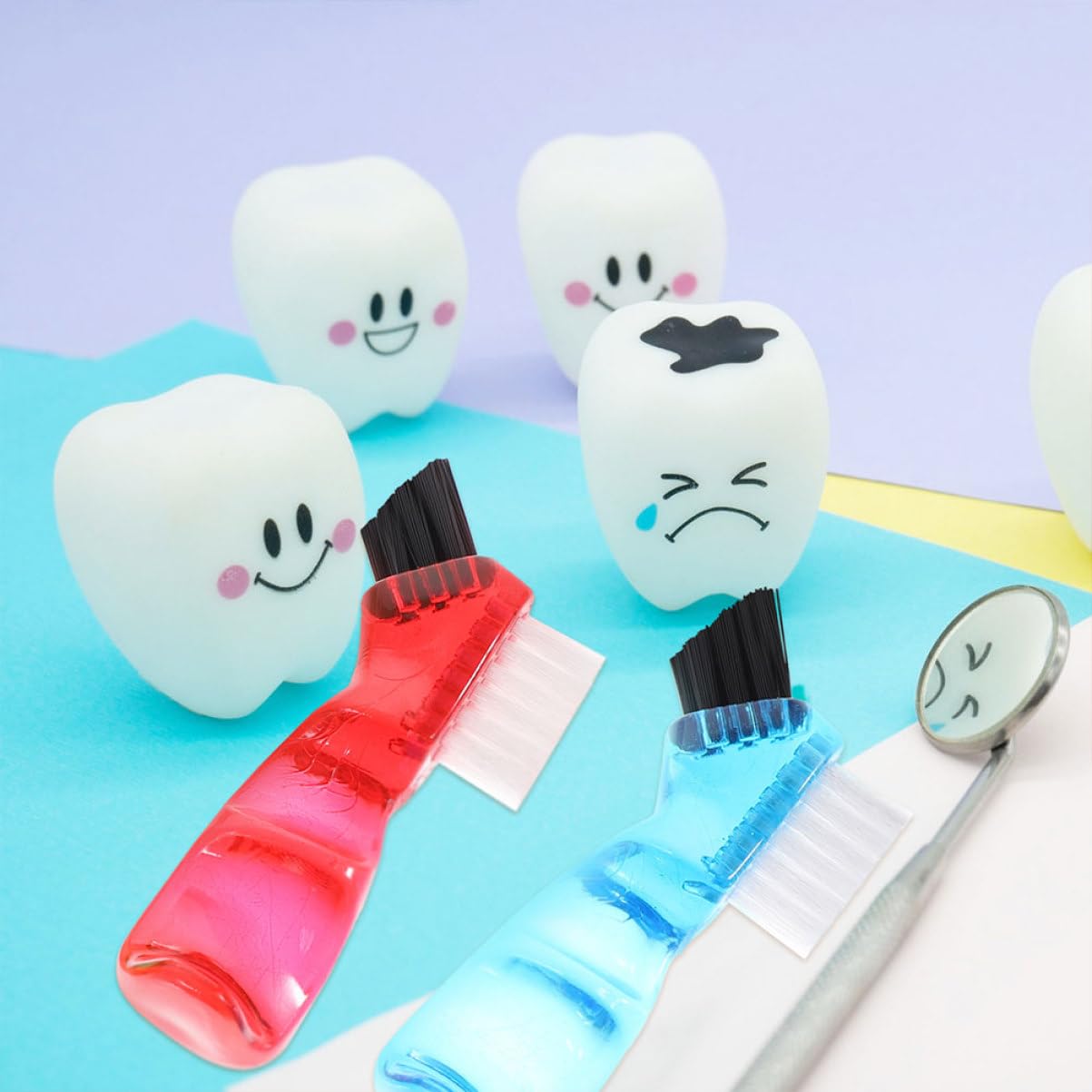 Veemoon Data [ Spazzolino Da Denti Per Dentiere 3 Pezzi Mini Portatile Setole Fini Resistente Per Pulizia Multifunzionale Protesi Dentaria Personale Uso Domestico