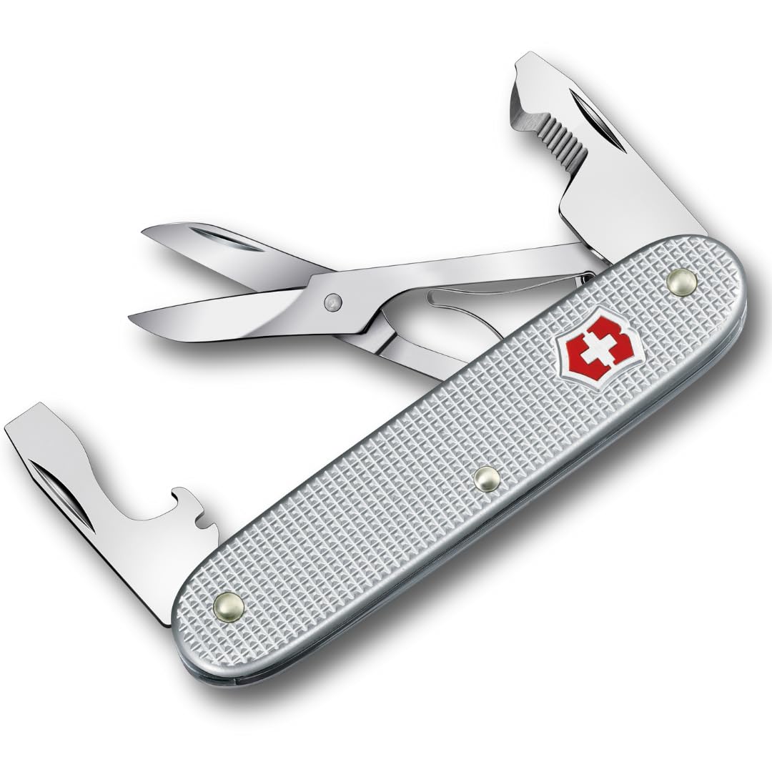Victorinox Herramienta de bolsillo Companion Slim Alox, multiherramienta, 6 funciones, tijeras, abrepaquetes, destornillador, Hecha en Suiza, plateada