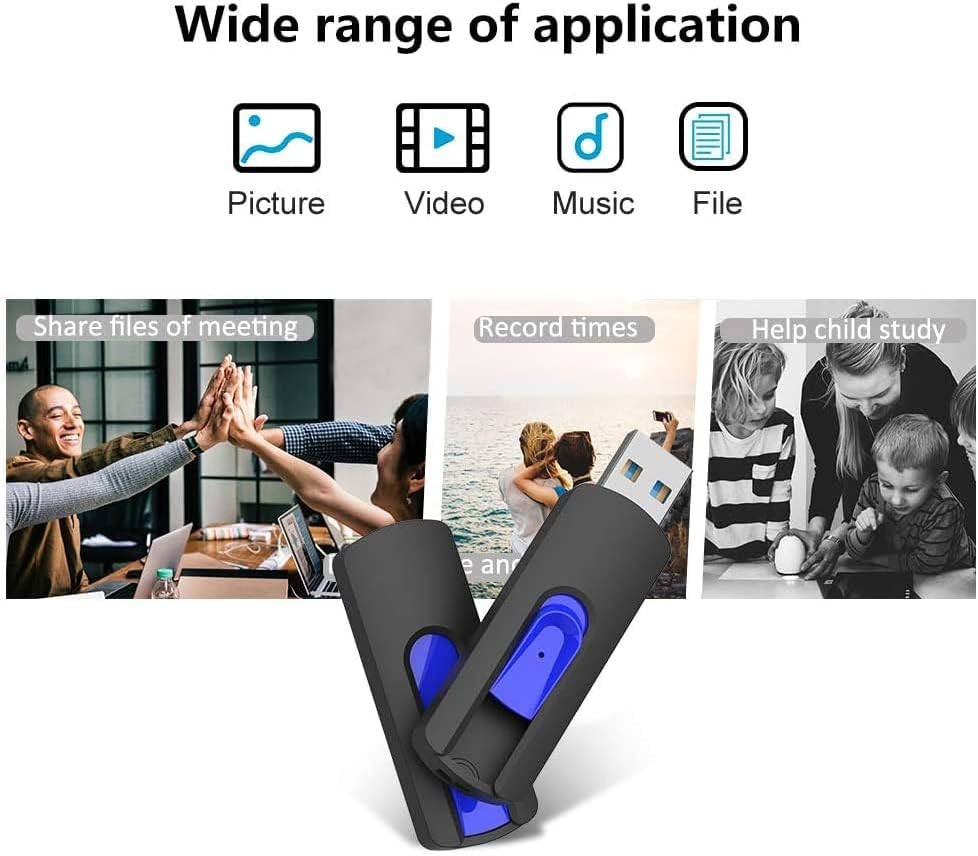 Miniatura 8 de JUANWE Unidad flash de 64 GB, paquete de 10 unidades flash USB Glide Pen Drive de gran capacidad, memoria USB de alta velocidad con orificio de