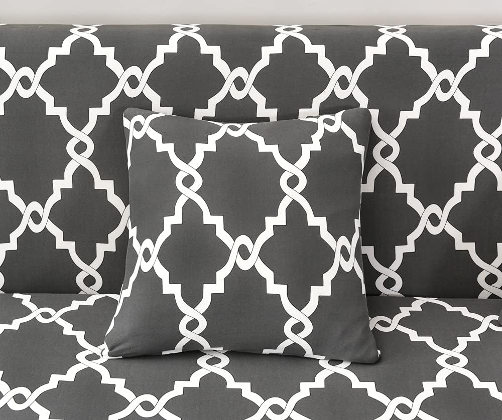 Sofa Slipcovers Armchair Covers Sofa Protectors Couch Covers Washable Couch Slipcovers Non-Slip Grid Grey 1 Seater 90—140cm