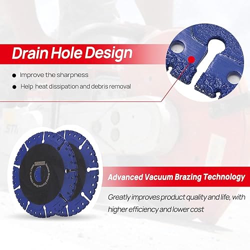 Miniatura 4 de DT-DIATOOL Disco de corte de metal con hoja de diamante de 5 pulgadas de diámetro, rueda de corte de diamante multiusos para tuberías de acero,
