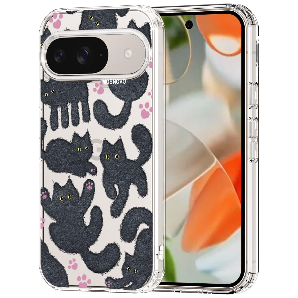 MOSNOVO Case for Google Pixel 9 & Pixel 9 Pro, [Buffertech 6.6ft Military-Grade Drop Protection] [Anti Peel Off Tech] Clear TPU Bumper Phone Case Cover Design - Great Wave — view 107
