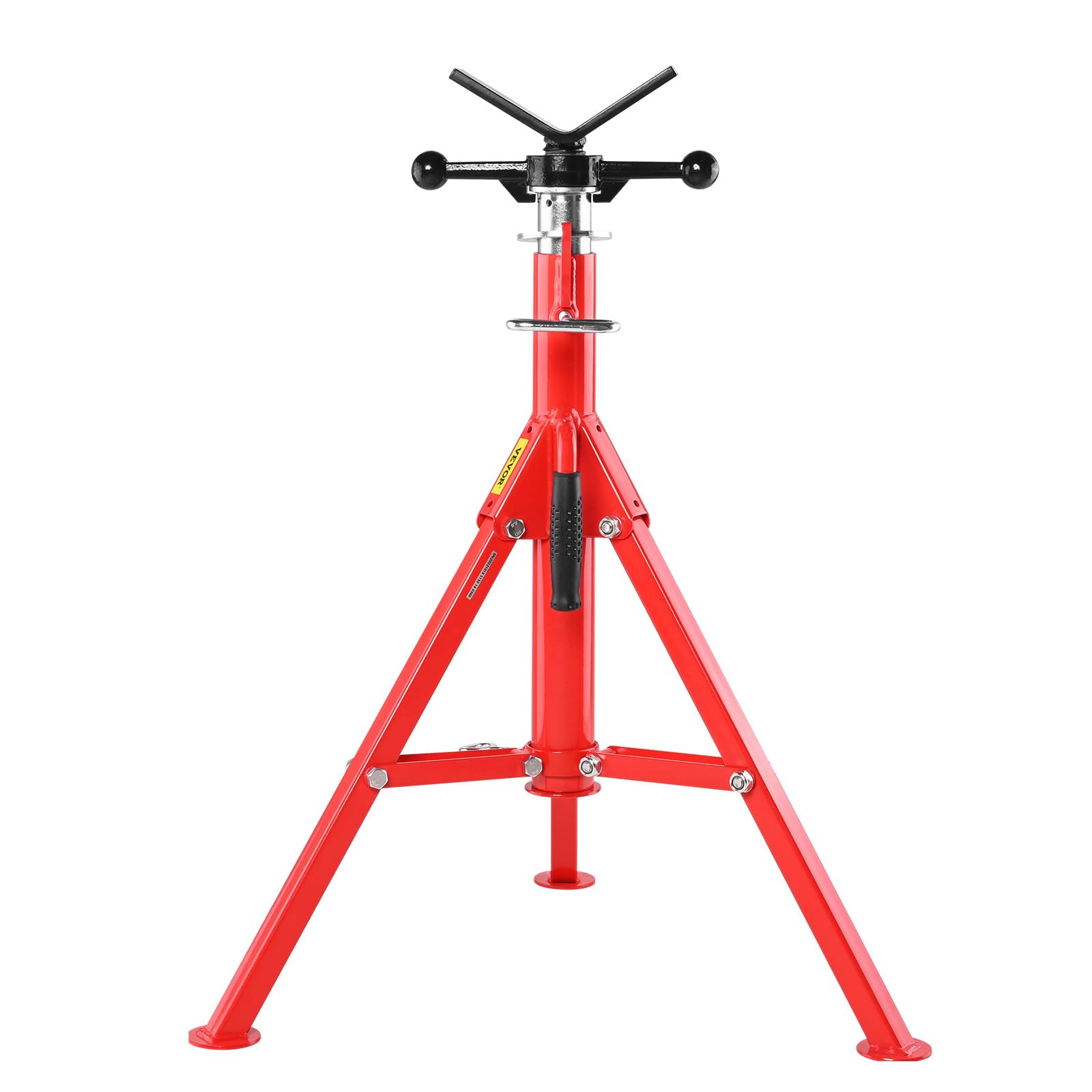 VEVOR Soporte para Tubos con Cabezal en V 1/8"-12" Altura Ajustable 28"-52" Soporte para Tubos Capacidad de Carga de 1134 kg Soportes de Tubo Plegable Portátil Carcasa de Acero al Carbono